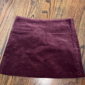 Zara burgundy mini skirt